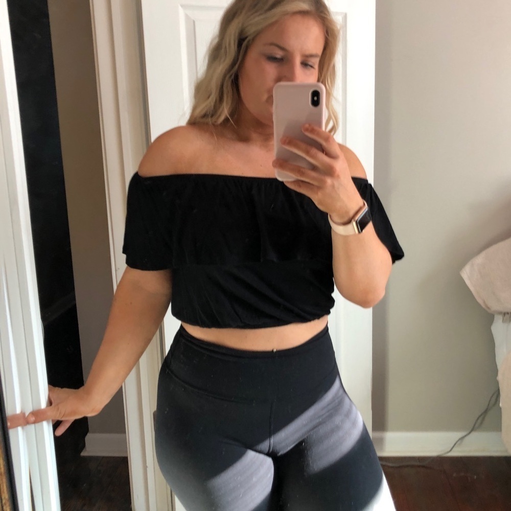 Free People Crop Top S black Ruffle style